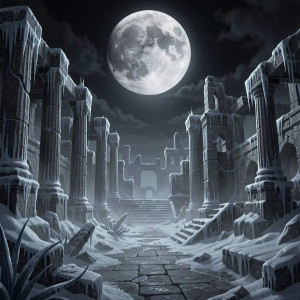 Haunted frozen ruins of ancient civilization under black moon.jpg