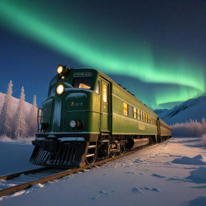 Frozen vintage train in Alaskan wilderness - МXL.jpg