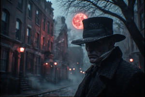 Jack the Ripper on dark Lindon street under blood moon - P1.jpg