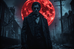 Jack the Ripper on dark Lindon street under blood moon - P6.jpg