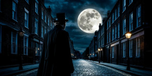Jack the Ripper on dark Lоndon street under blood moon - S.jpg