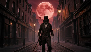 Jack the Ripper on dark Lоndon street under blood moon - А29.jpg