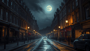 Jane the Ripper on dark Lоndon street under blood moon - Л1.jpg