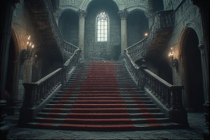 Colossal magnificent demonic staircase in medieval castle - P1.jpg