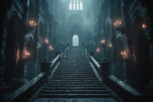 Colossal magnificent demonic staircase in medieval castle - P3.jpg