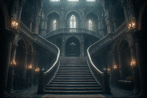 Colossal magnificent demonic staircase in medieval castle - P4.jpg