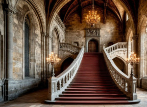 Colossal magnificent demonic staircase in medieval castle - S.jpg