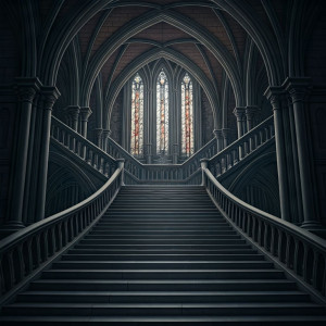 Colossal magnificent demonic staircase in medieval castle - G3.jpg