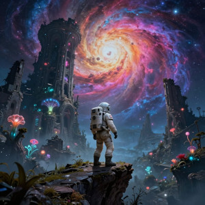 A lone astronaut, clad in a weathered, retro-futuristic spacesuit - Z.jpg