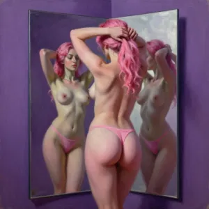 Розовая ню перед зеркалом.webp