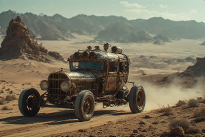 A solitary, steampunk-inspired automobile - P1.jpg