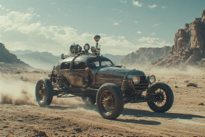 A solitary, steampunk-inspired automobile - P2.jpg