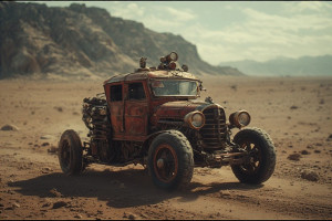 A solitary, steampunk-inspired automobile - P3.jpg
