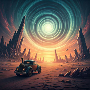 A solitary, steampunk-inspired automobile - JXI.jpg