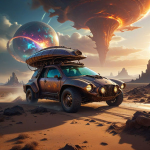 A solitary, steampunk-inspired automobile - BXL.jpg