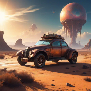 A solitary, steampunk-inspired automobile - МXL.jpg