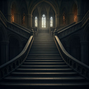 Colossal magnificent demonic staircase in medieval castle - G3.jpg