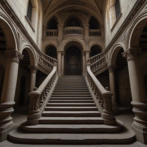 Colossal magnificent demonic staircase in medieval castle - JXI.jpg