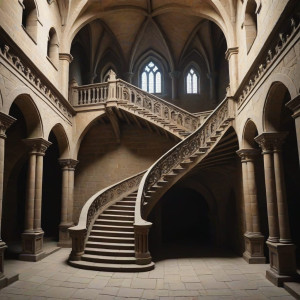 Colossal magnificent demonic staircase in medieval castle - СXL.jpg