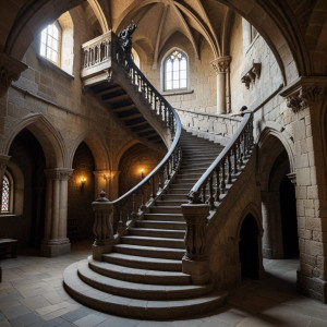 Colossal magnificent demonic staircase in medieval castle - АXL.jpg
