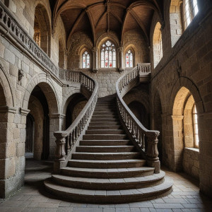 Colossal magnificent demonic staircase in medieval castle - К4.jpg