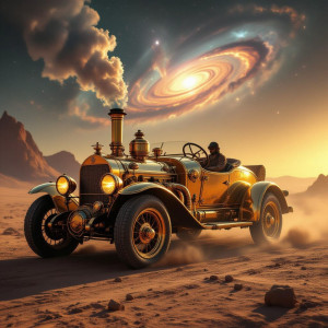 A vintage steampunk automobile, crafted from polished brass - Y11.jpg