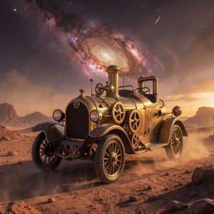 A vintage steampunk automobile, crafted from polished brass - F24.jpg