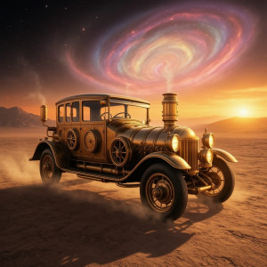 A vintage steampunk automobile, crafted from polished brass - F24B.jpg