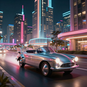 A vintage automobile, a gleaming chrome 1950s cruiser - Z.jpg