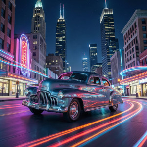 A vintage automobile, a gleaming chrome 1950s cruiser - F24.jpg