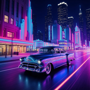 A vintage automobile, a gleaming chrome 1950s cruiser - F24В.jpg