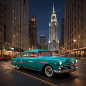 A vintage automobile, a gleaming chrome 1950s cruiser - JXI.jpg