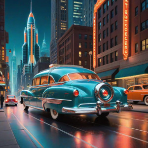 A vintage automobile, a gleaming chrome 1950s cruiser - СXL.jpg