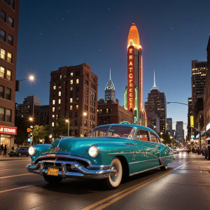 A vintage automobile, a gleaming chrome 1950s cruiser - R4.jpg