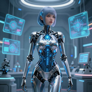 Beautiful female cyborg inside futuristic lab - Z.jpg