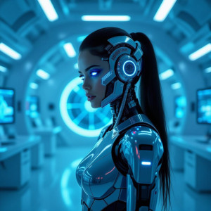 Beautiful female cyborg inside futuristic lab - H11.jpg