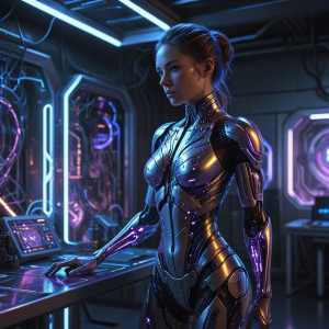 Beautiful female cyborg inside futuristic lab - BXL.jpg
