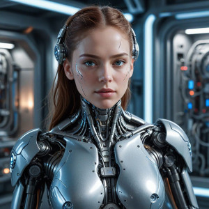 Beautiful female cyborg inside futuristic lab - К4.jpg