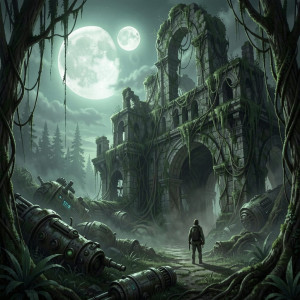 A lone explorer stands at the edge of colossal ruin - F29.jpg