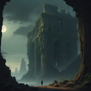 A lone explorer stands at the edge of colossal ruin - J9.jpg
