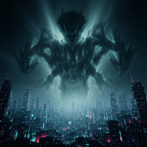 Menacing tulpa in the sky over futuristic city - F24В.jpg