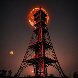 Giant steel tower under blood moon - H1.png