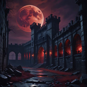 Haunted ruins of abandoned prison under blood moon - ВXL.jpg
