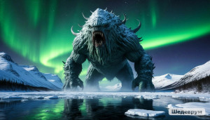Giant Arctic monster under aurora borealis - S.jpg