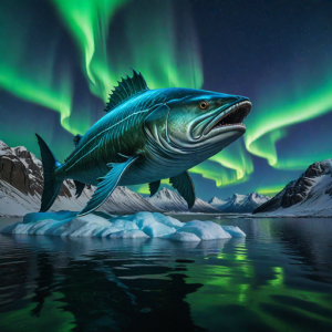 Giant Arctic monster fish under aurora borealis - H1.png