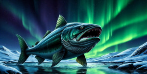 Giant Arctic monster fish under aurora borealis - S.jpg