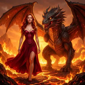 mira-with-middle-red-hair-a-stunning-high-fantasy-scene-of-a-confident-woman-walking-through-a-fiery.webp