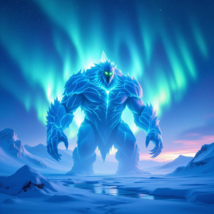 Giant Arctic monster under aurora borealis - Н11.jpg