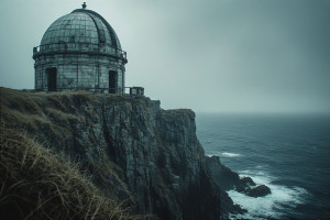 An abandoned observatory perched precariously on a jagged cliff - P4.jpg