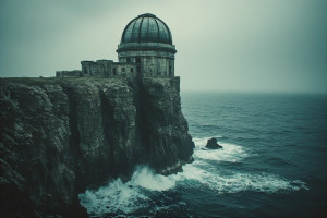 An abandoned observatory perched precariously on a jagged cliff - P5.jpg